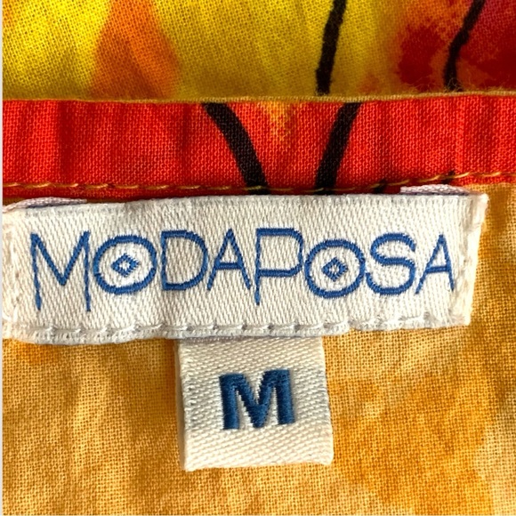 MODAPOSA COTTON TIE BACK DRESS WITH FLOUNCE SLEEVES. WOMEN’S SIZE MEDIUM - Picture 8 of 10